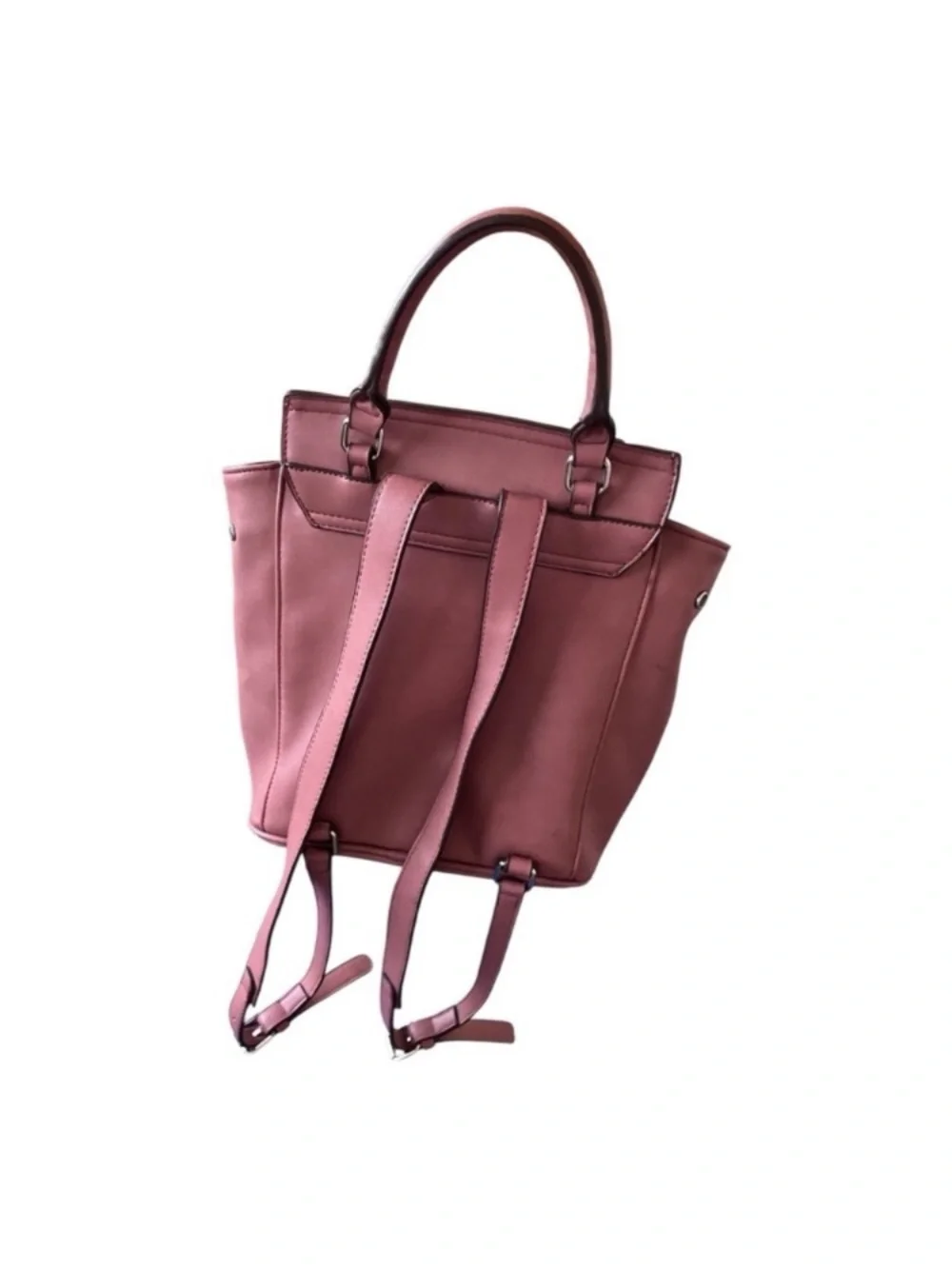 Nine West Rose Pink Ruffle Top-Handle Backpack